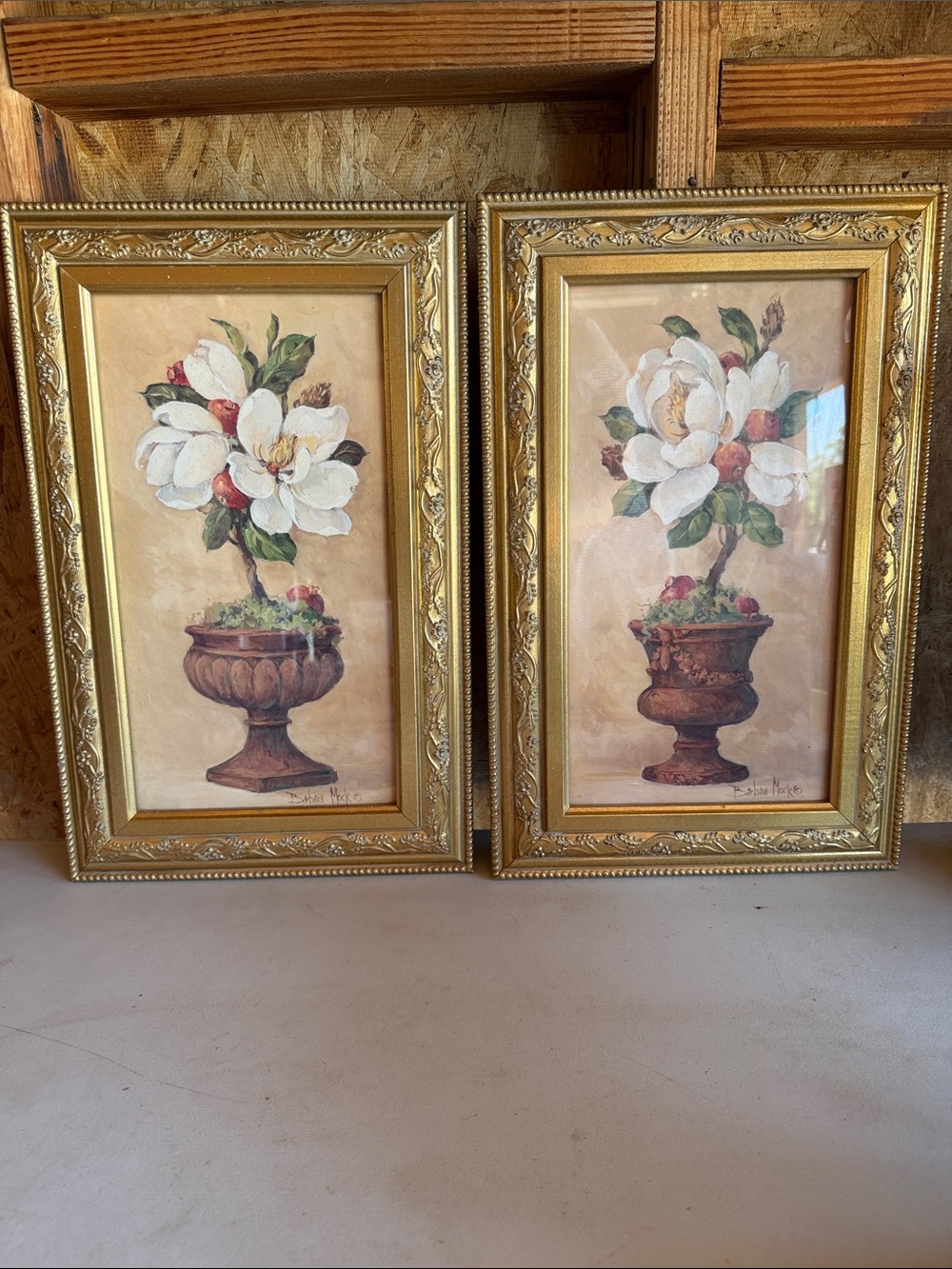 Barbara Mock Magnolia Topiary Set of 2